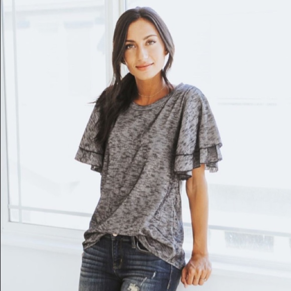 Ribbed Ruffle Top